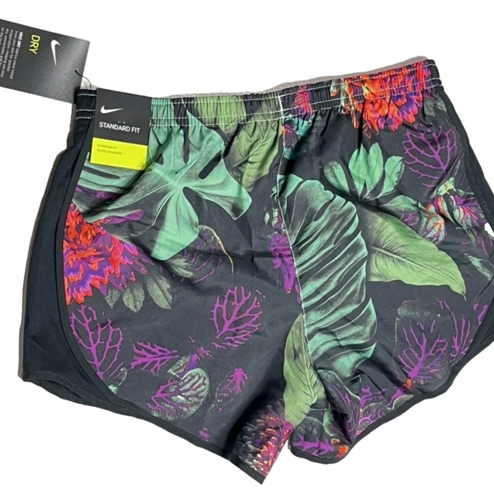 Nike Girls Small Running Shorts Floral Multi Color Dri-Fit NWT 102025 - Picture 2 of 10